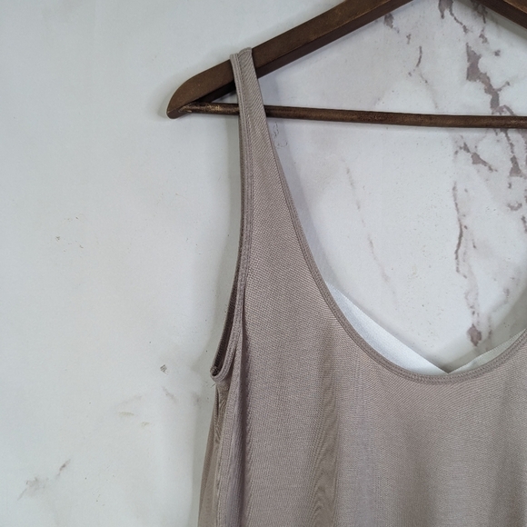 Victoria Secret Tank Top Small Brown Cross Cross Back White Strappy Soft Cut Out - Picture 4 of 11